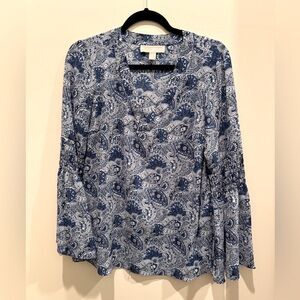 Michael Kors Blue Paisley Women's Top
